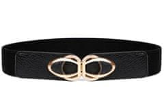 Camerazar Eleganten Ženski Elastični Pas, Zlata Sponka, Sintetični Material, 65-95x4 cm