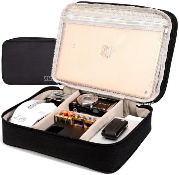 Camerazar Potovalni organizator za kable in polnilce, dvoplasten, vodoodporen poliester 900D, 27x20x10 cm