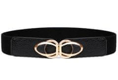 Camerazar Eleganten Ženski Elastični Pas, Zlata Sponka, Sintetični Material, 65-95x4 cm