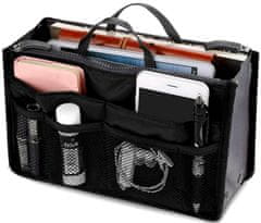 Camerazar Organizator za torbico Bag in Bag, barven, nylon/mrežasti material, 27,5x17,9x8 cm