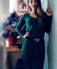 Camerazar Eleganten Ženski Elastični Pas, Zlata Sponka, Sintetični Material, 65-95x4 cm