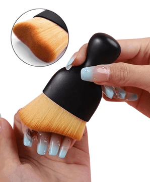 Camerazar Večnamenski čopič za lakiranje nohtov, črn, vlakno + najlon, 10 x 6 cm