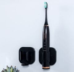 Camerazar Univerzalni stenski nosilec za električno zobno ščetko, mat črna, odporen plast, 7,3 cm x 7 cm