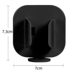 Camerazar Univerzalni stenski nosilec za električno zobno ščetko, mat črna, odporen plast, 7,3 cm x 7 cm
