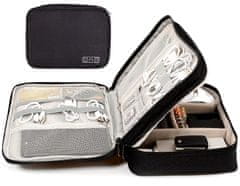 Camerazar Potovalni organizator za kable in polnilce, dvoplasten, vodoodporen poliester 900D, 27x20x10 cm