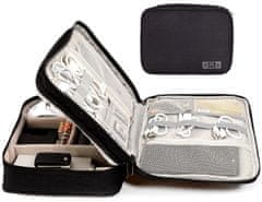 Camerazar Potovalni organizator za kable in polnilce, dvoplasten, vodoodporen poliester 900D, 27x20x10 cm