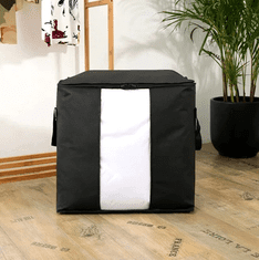 Camerazar Velik Organizator za Oblačila in Posteljnino, Črn, Netkano Tkanino, 50x50x36 cm