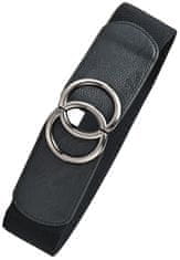 Camerazar Eleganten ženski elastični pas za obleke, črna kovinska spona, 71-100 cm, sintetični material