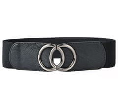 Camerazar Eleganten ženski elastični pas za obleke, črna kovinska spona, 71-100 cm, sintetični material