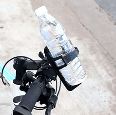 Camerazar Univerzalni nosilec za steklenico za kolo, črn, plast in kov, 14,7 cm