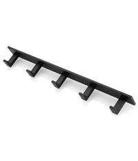 Camerazar Stenski obešalnik za panele z kljukicami, črn aluminij, dimenzije 45,7x4,1 cm