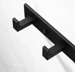 Camerazar Stenski obešalnik za panele z kljukicami, črn aluminij, dimenzije 45,7x4,1 cm
