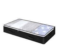 Camerazar Velik organizator pod postel za posteljnino in oblačila, črn, netkana tekstilija, 100x50x15 cm