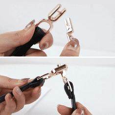 Camerazar Eleganten ženski pas iz naravne kože, zlat spona, širina 1,4 cm - dolžina 95 cm