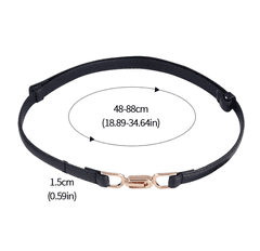 Camerazar Eleganten ženski pas iz naravne kože, zlat spona, širina 1,4 cm - dolžina 95 cm