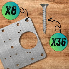 Camerazar Sklad 6 plošč za popravilo tečajev 9x9 cm za pohištvo