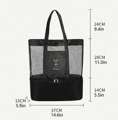 Camerazar LUNCH BOX plažna termovka čez ramo dvojna črna