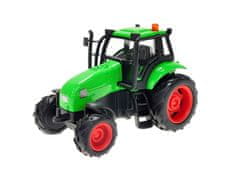 Kids Globe Otroški globus Kmetijski traktor kovinski 11 cm, na baterije, s svetlobo in zvokom - mešanica barv (rdeča, zelena)