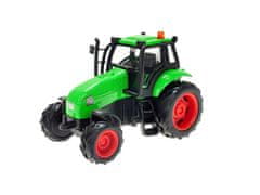 Kids Globe Otroški globus Kmetijski traktor kovinski 11 cm, na baterije, s svetlobo in zvokom - mešanica barv (rdeča, zelena)