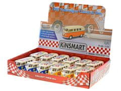 Welly Kinsmart Volkswagnov avtobus 13 cm kovinski vzvratni del - mešanica barv (rdeča, oranžna, modra, rumena)