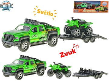 Otroški globus Prometni avto 13 cm kovinski vzvratni z baterijskim štirikolesnikom s svetlobo in zvokom