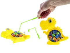 Igra riba dinozaver 15 cm magnetna - mešanica barv (zelena, oranžna, rumena)