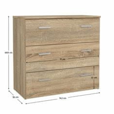 KONDELA Komoda Garbo 3 - sonoma hrast
