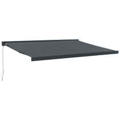 Vidaxl Zložljiva tenda antracitna 4x3 m blago in aluminij