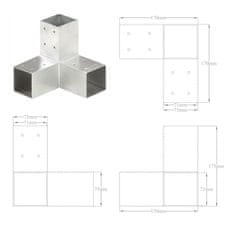 Vidaxl Spojnik za steber Y oblike pocinkana kovina 71x71 mm