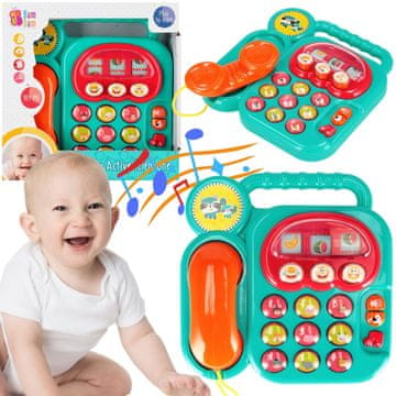Bam Bam Bam Bam GLASBENI stacionarni telefon, IGRAČA TELEFON, interaktivna, izobraževalna igrača za otroški ZVOK 6m+