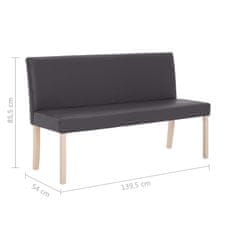 Vidaxl Klop 139,5 cm sivo umetno usnje