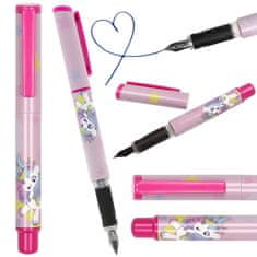 STARPAK Enorožec Nalivno pero za šolo za dekleta, modro črnilo 