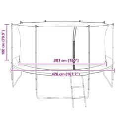 Vidaxl Zaščitna mreža za 4,26 m okrogel trampolin