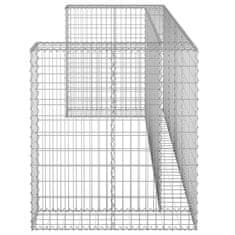 Vidaxl Gabionska stena za koše za smeti pocinkano jeklo 250x100x110 cm