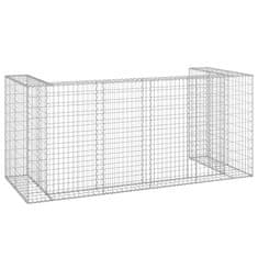 Vidaxl Gabionska stena za koše za smeti pocinkano jeklo 250x100x110 cm