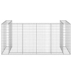 Vidaxl Gabionska stena za koše za smeti pocinkano jeklo 250x100x110 cm
