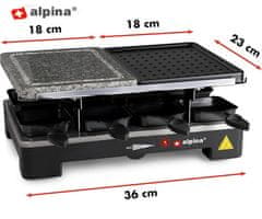 Alpina Grill električni žar, kamnita in žar plošča, črn