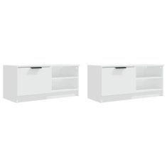 Vidaxl TV omarica 2 kosa bela 80x35x36,5 cm konstruiran les