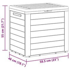 Vidaxl Vrtna škatla za shranjevanje rjava 58,5x46x55 cm PP