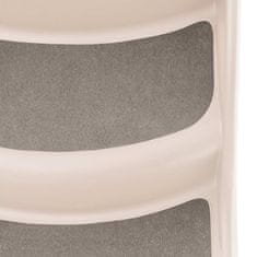 Vidaxl Zložljive stopnice za pse 3-delne krem 50x38x38 cm plastika