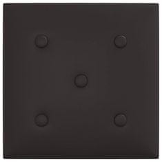 Vidaxl Stenski paneli 12 kosov črni 30x30 cm umetno usnje 1,08 m²
