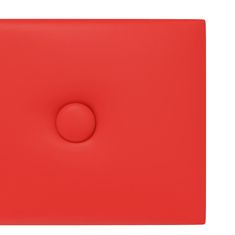 Vidaxl Stenski paneli 12 kosov rdeči 90x15 cm umetno usnje 1,62 m²