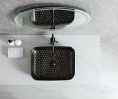 S6 Steklarstvo Šest UMIVALNIK črni marmor S6BG2, 50 × 38,5 × 13 cm