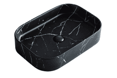 S6 Steklarstvo Šest UMIVALNIK črn marmor S6BW21, 55 × 38 × 11 cm
