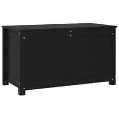 Vidaxl Škatla za shranjevanje črna 80x40x45,5 cm trdna borovina