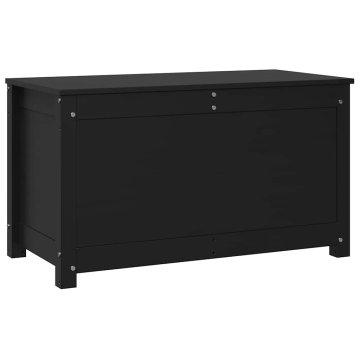Vidaxl Škatla za shranjevanje črna 80x40x45,5 cm trdna borovina