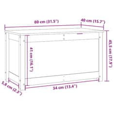 Vidaxl Škatla za shranjevanje črna 80x40x45,5 cm trdna borovina