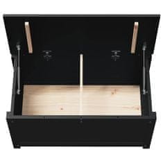 Vidaxl Škatla za shranjevanje črna 80x40x45,5 cm trdna borovina