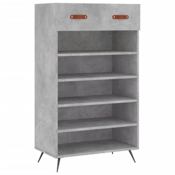 Vidaxl Omarica za čevlje betonsko siva 60x35x105 cm inženirski les