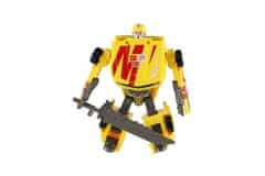 Teddies Transformer avto/robot plastika 14cm rumena na kartici